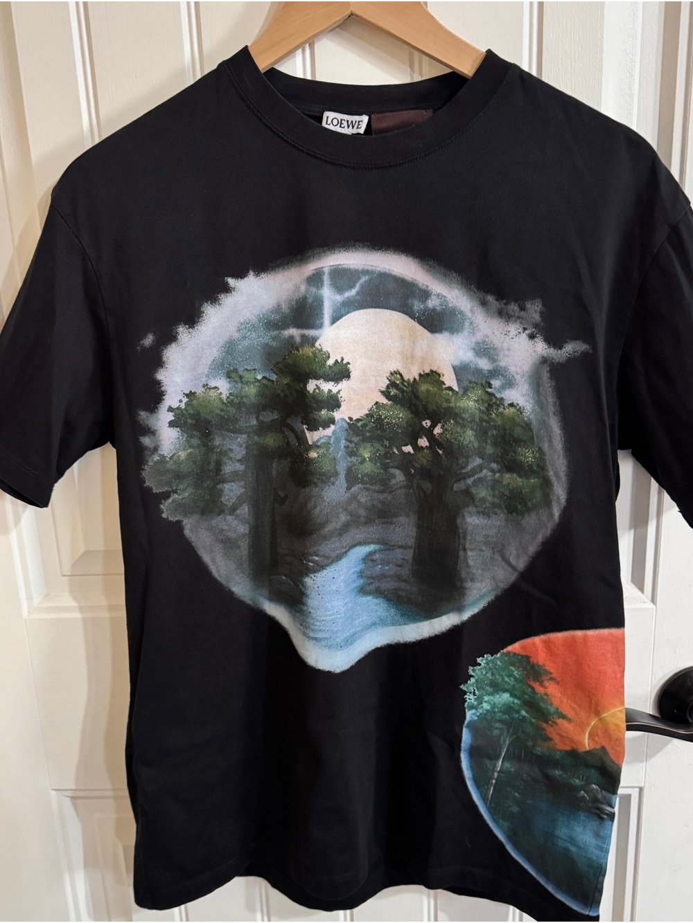 LOEWE x Paula’s Ibiza Graphic Tee Medium Black Double Sided Designer Shirt RARE